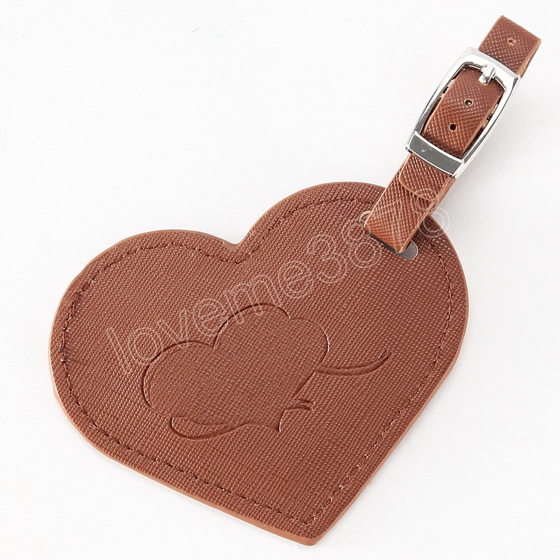 Fashion Heart bagagli tag Women Accessori viaggi in pelle ID ID ID indirizzo Portatore di imbarco bagagli Etichetta portatile