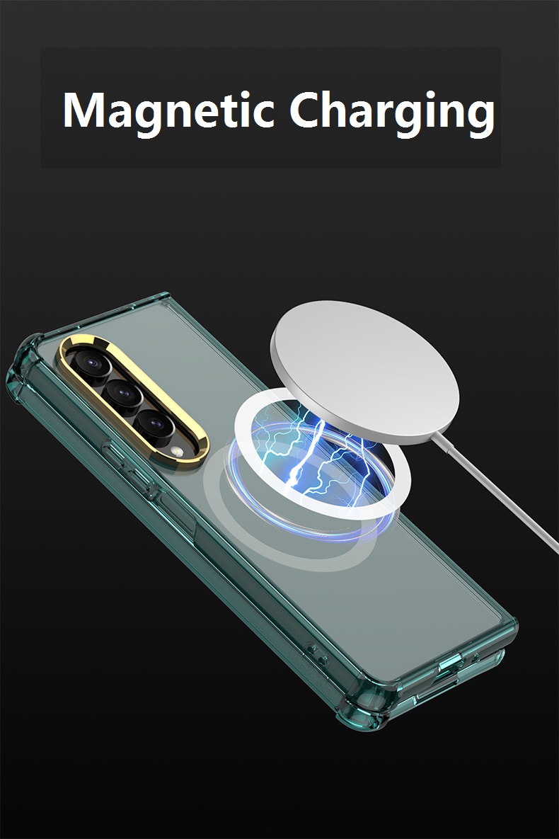 Transparent Cases For Samsung Galaxy Z Fold 4 Case Clear Magsafe Magnetic Wireless Charging Cover