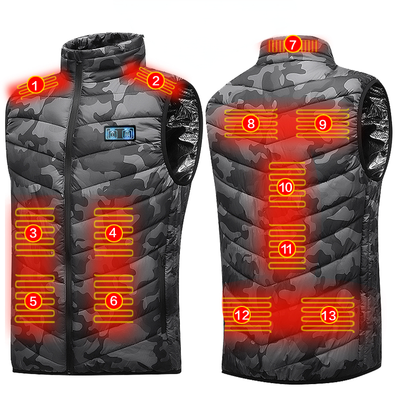 Outdoor Jackets Hoodies 2491113 Places Heated Vest Men Women Usb Heated Jacket Heating Thermal Clothing Hunting Winter Fashion Heat Jacket 221105