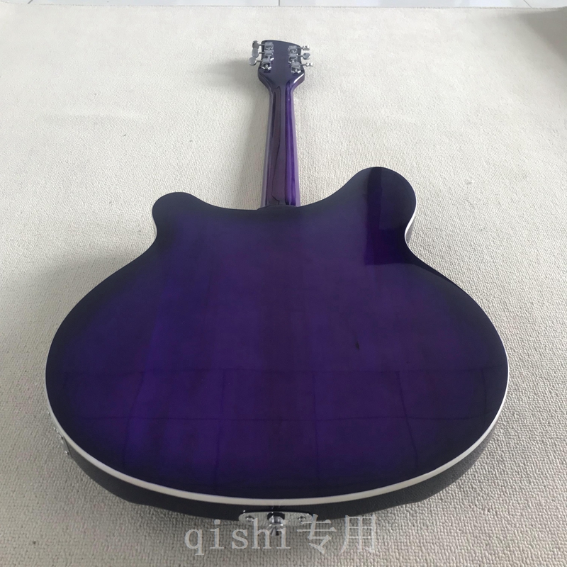 6-string purple rickenback electric guitar half hollow body Roger limited edition 6-string ricken guitarra