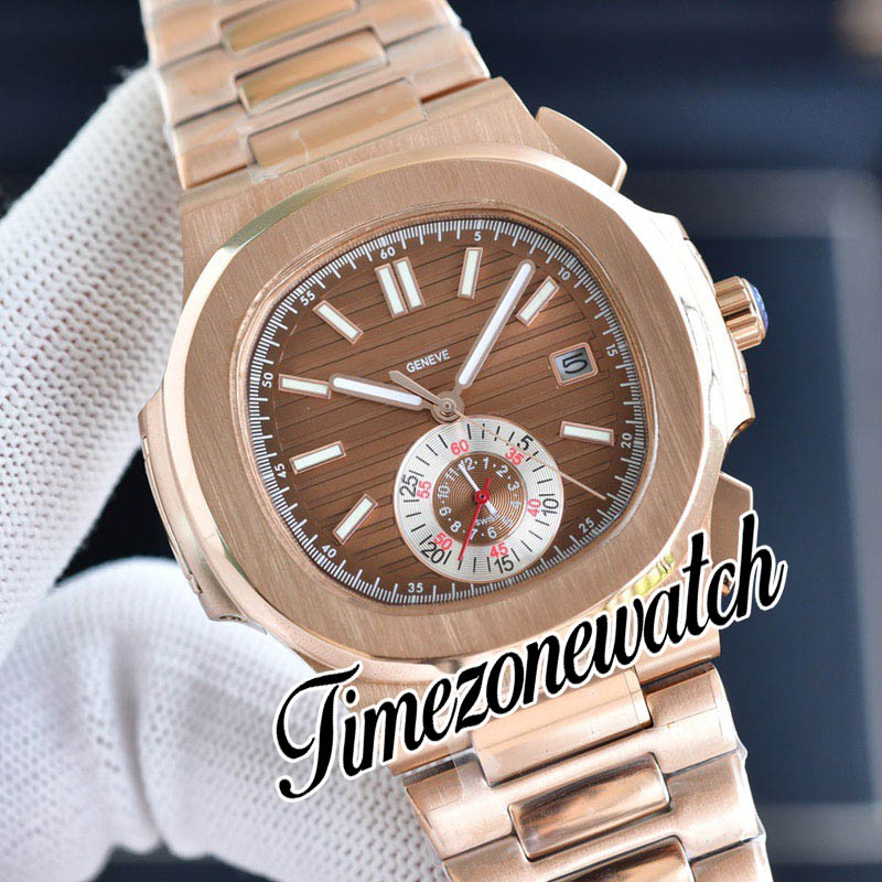 40,5 mm 5980/1 A2813 automatisch herenhorloge 5980/1R-001 zwarte textuur wijzerplaat roségouden stalen armband geen chronograaf sporthorloges timezonewatch E243A4