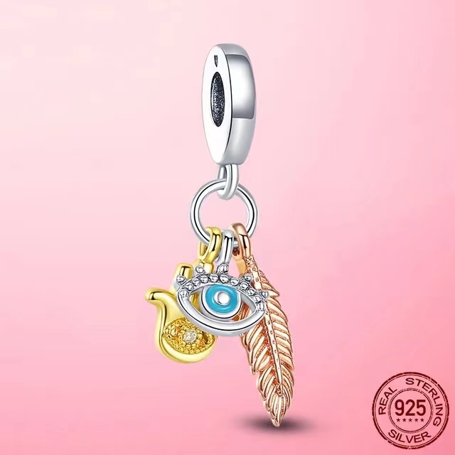 Nuovi popolari Accessori fascino in argento Sterling Sterling Cioncant perle di rosa adatte la collana p braccialetto Accessori la moda di gioielli da donna 6078518