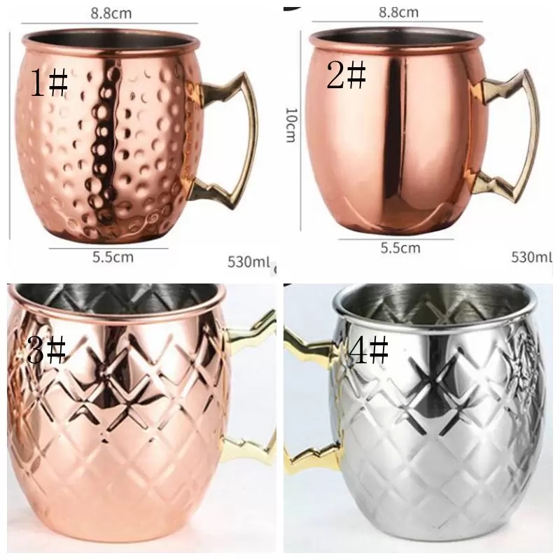 Moscow Mules Coppers Mugs en cuivre fabriqués à la main pour Mule Cocktai Mule Drinking Hammered Brass Home Bar mug