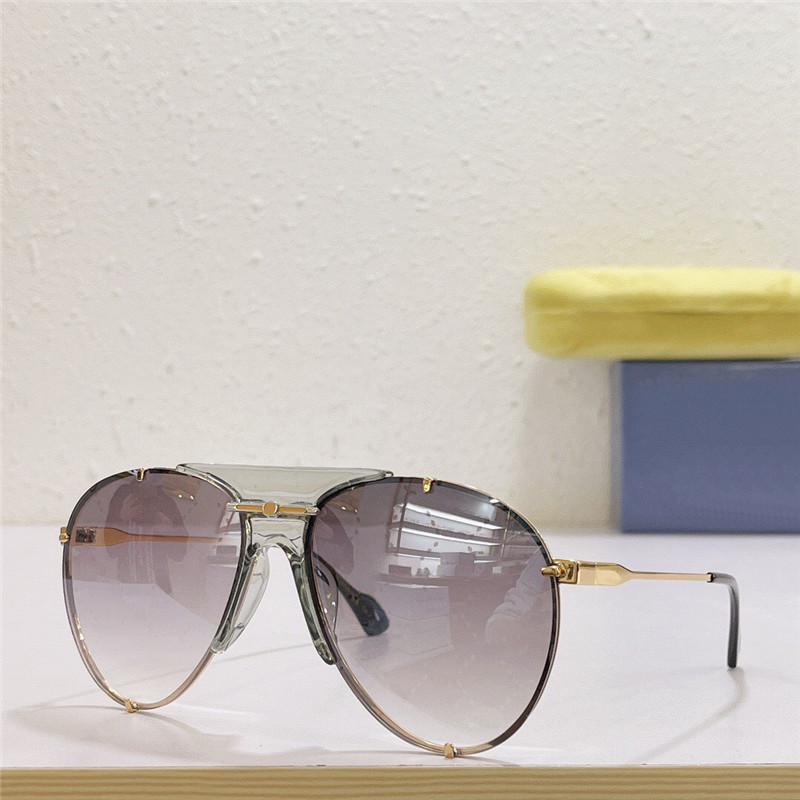 Nouvelles lunettes de soleil design de mode 0740S monture en métal de lentille pilote sans monture style simple et populaire lunettes de protection polyvalentes en plein air UV400