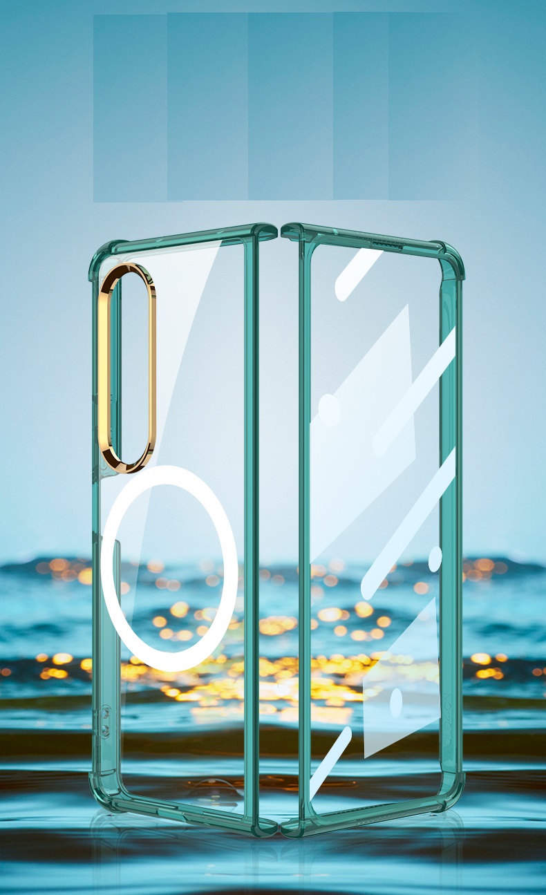 Samsung Galaxy Z Fold 4 Case Clear Magsafe磁気ワイヤレス充電カバーの透明事例