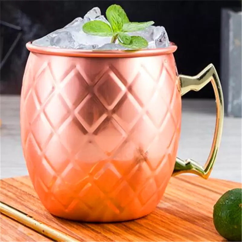 Moscow Mules Coppers Mugs en cuivre fabriqués à la main pour Mule Cocktai Mule Drinking Hammered Brass Home Bar mug