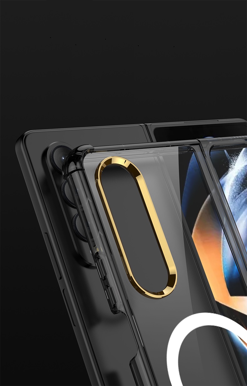 Samsung Galaxy Z Fold 4 Case Clear Magsafe磁気ワイヤレス充電カバーの透明事例