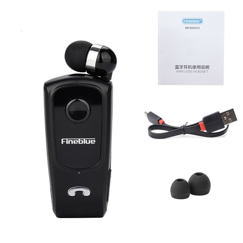 FineBlue F920 Mini Bluetooth Headset Cell Phone Earphones Remind Vibration Wear Clip Sports Running Earphone with Retail Box