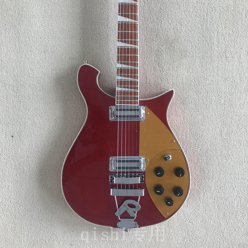 Nuevo producto, guitarra eléctrica ricken-backer, 2 piezas de pick-up, fotos reales, guitarra de color rojo