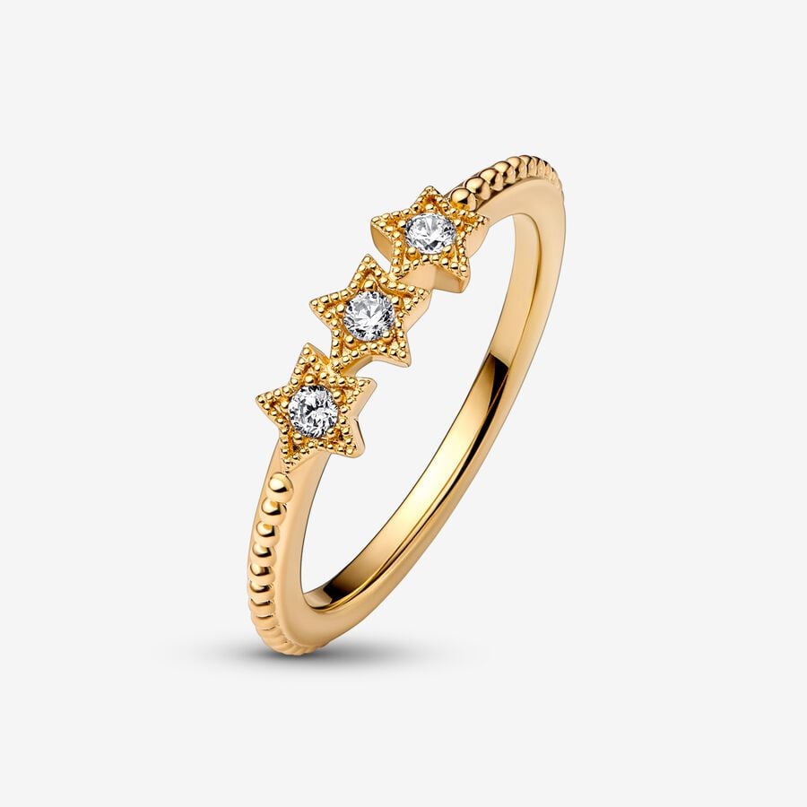 100% 925 Sterling Silver Celestial Stars Ring For Women Wedding Rings Fashion Jewelry Accessories271Y