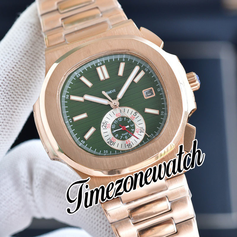 40,5 mm 5980/1 A2813 automatisch herenhorloge 5980/1R-001 zwarte textuur wijzerplaat roségouden stalen armband geen chronograaf sporthorloges timezonewatch E243A4