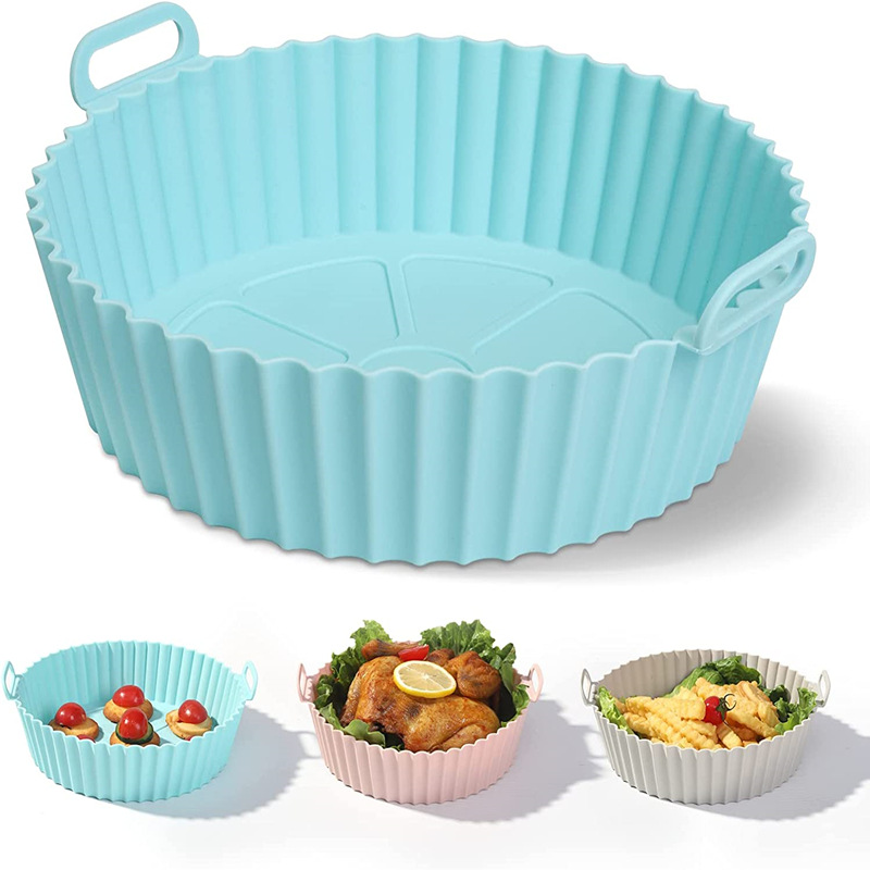 Silicone Baking Dish Basket Pot Tray Liner For Air Fryer Oven Accessories Pan Baking Mold Pastry Bakeware Kitchen Novel Shape Reusable