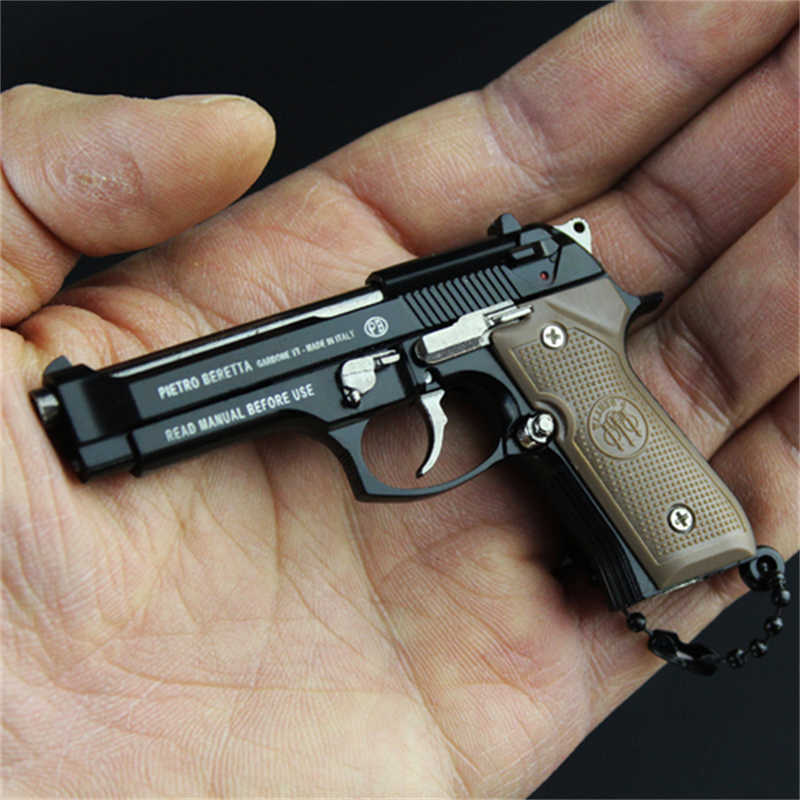 銃のおもちゃ 1 3 金属ピストルおもちゃの銃ミニチュアモデル高品質ベレッタ 92F キーホルダー男性と女性の誕生日プレゼント T221105