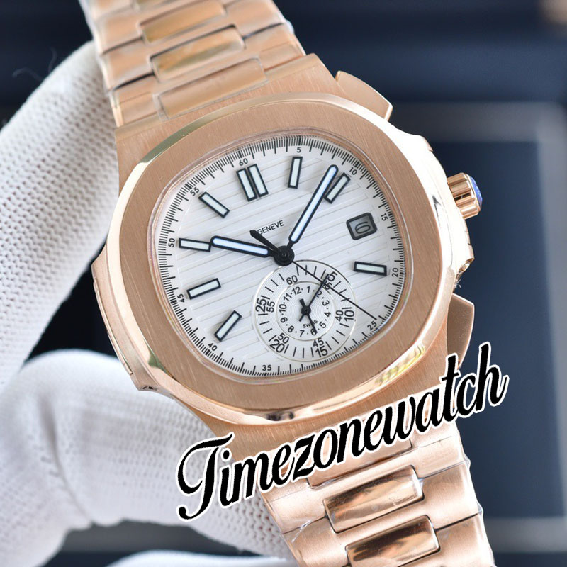 40,5 mm 5980/1 A2813 automatisch herenhorloge 5980/1R-001 zwarte textuur wijzerplaat roségouden stalen armband geen chronograaf sporthorloges timezonewatch E243A4