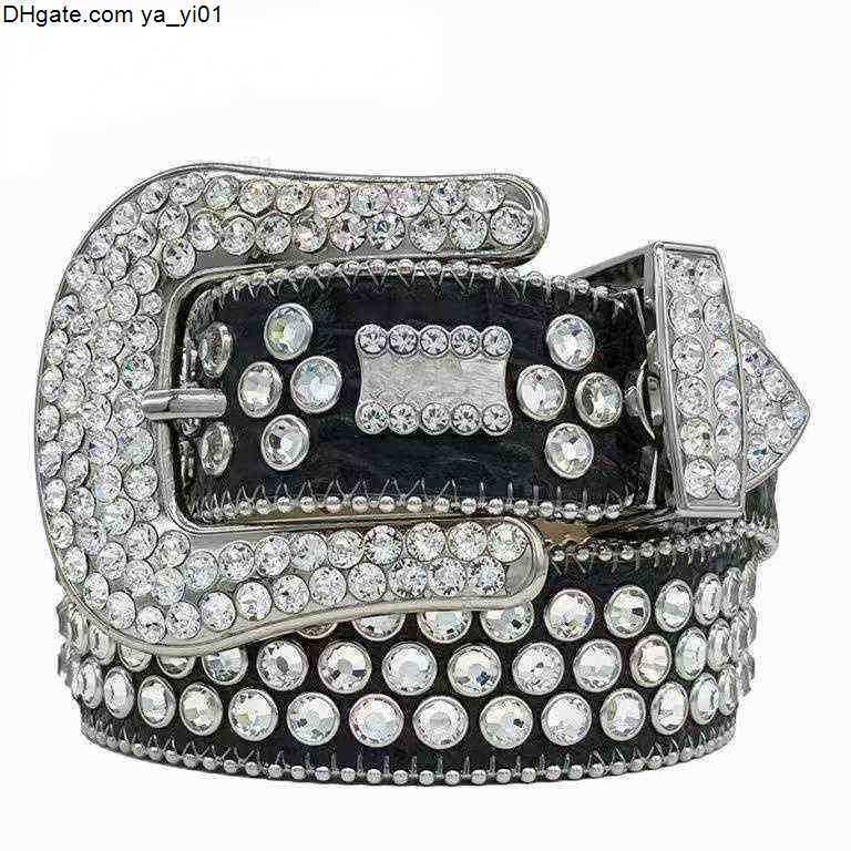 Ceinture de styliste Bb Simon pour hommes et femmes, ceinture en diamant brillant, blanc, cintura uomo boosluxurygoods 8000258u, 2022