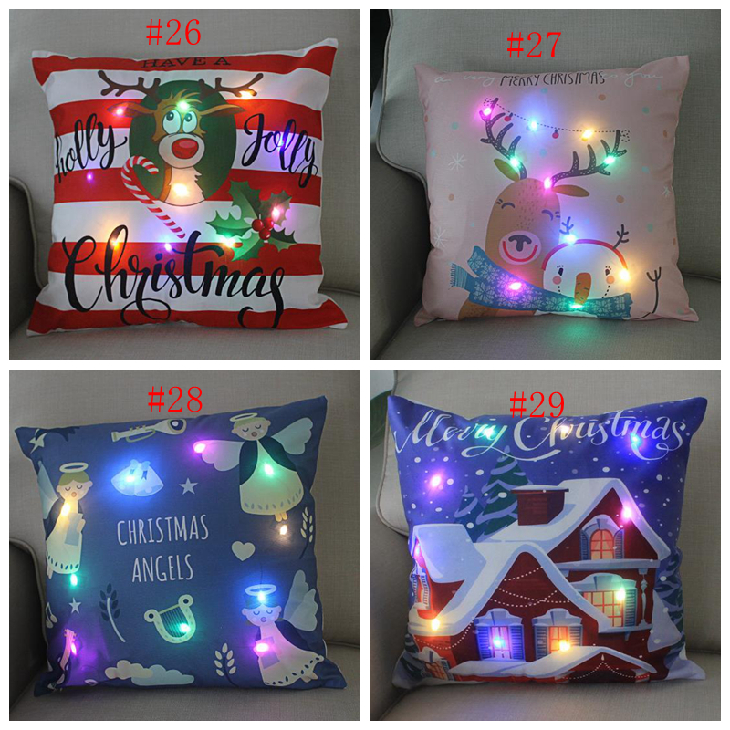 LED CHROSICH PACEDAW CASE LIGHT UP THEW COVER PLOCED PRINTINGE DISCITION CUSHION COSTHION COSTHER Home Car Hotel XMAS Decoration 29 Style DW6800