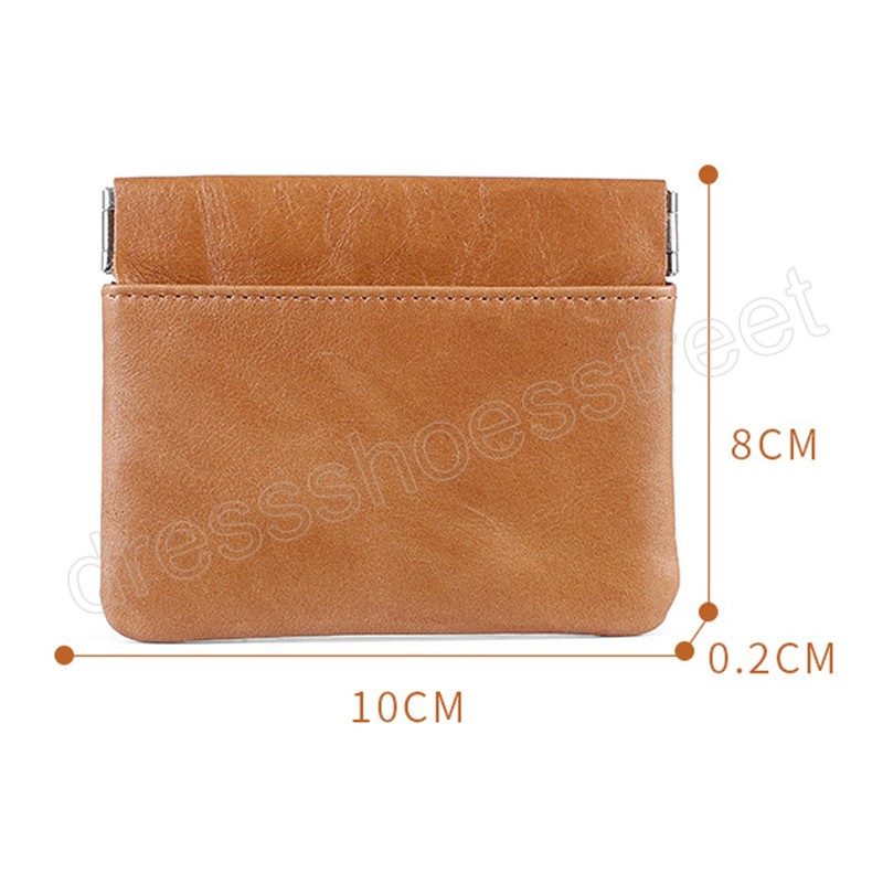 Layer Oil Wax Portamonete in pelle di mucca Mini portafoglio Fibbia magnetica Apertura e chiusura Borsa carte portatile