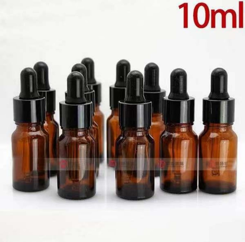 10ML amber glass dropper bottles cosmetic packaging bottle For essential oil with glass pipette