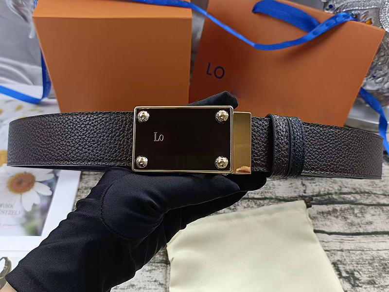 Fashionable women's belt men's belt width 4.0 cm optional leather litchi pattern