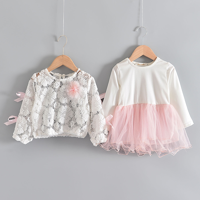 Autumn Kids Dress for Girls Manga Longa Vestidos de malha de Fantas de roupas recém-nascidas para crianças roupas de bebê 0-24m