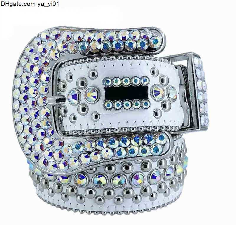 Ceinture de styliste Bb Simon pour hommes et femmes, ceinture en diamant brillant, blanc, cintura uomo boosluxurygoods 8000258u, 2022