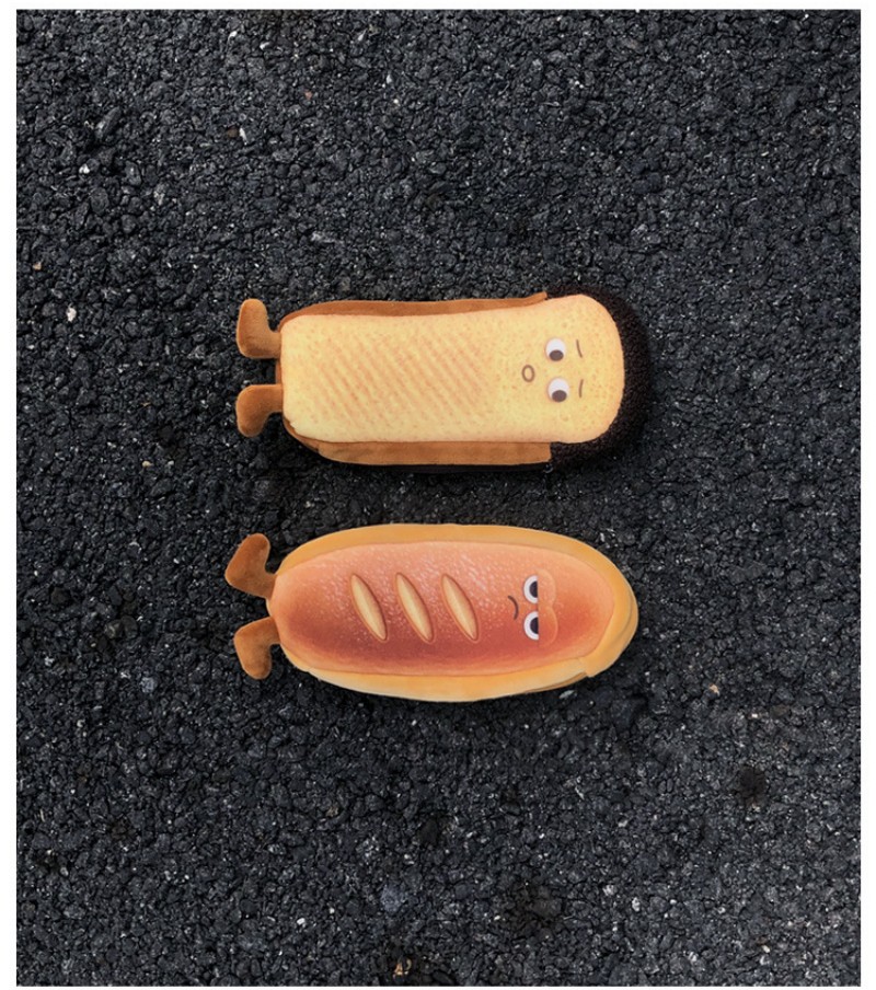 Bread pencil bag Cute cartoon toast Japanese funny creative student stationery gift for men and women