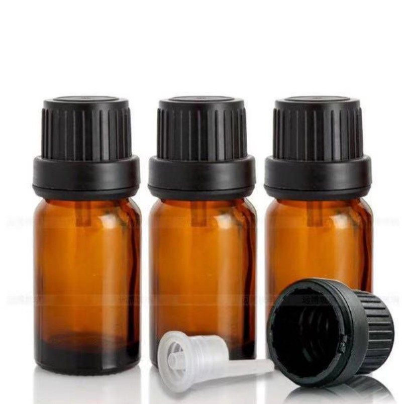 1/3 OZ 10ml Amber Glass Bottles glass dropper tamper evident cap For Essential oil Aromatherapy Cosmetic Containers