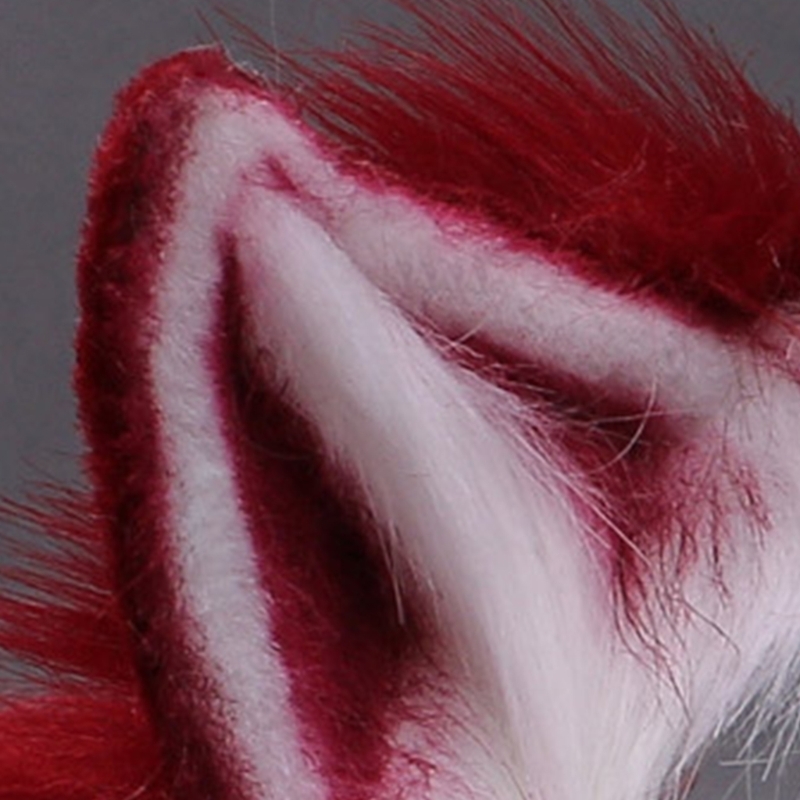Pannband päls plysch vikbar vargkatt öron pannband kontrast färg simutation djur hår båge japansk kawaii cosplay headpiece 221105