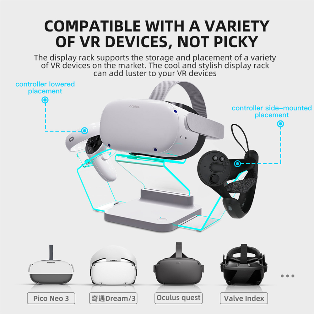VR/AR Accessorise für Oculus Quest 2, magnetische Ladestation, Controller, Ladegerät, Halter, Basis, VR-Brillenständer, Headset-Zubehör 221107