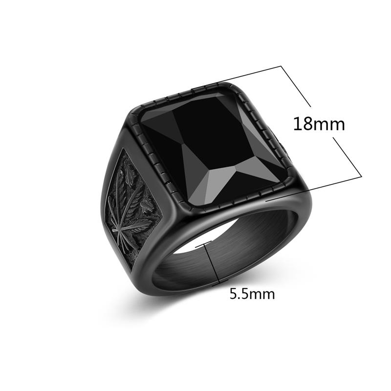 Men Hiphop Ring roestvrij staal zwart/rode stenen rock rock mode mannelijke sieraden trouwringen