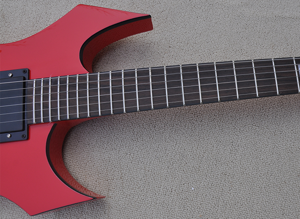 R￶d ovanlig elektrisk gitarr med EMG -pickups 24 banden Rosewood Fretboard kan anpassas