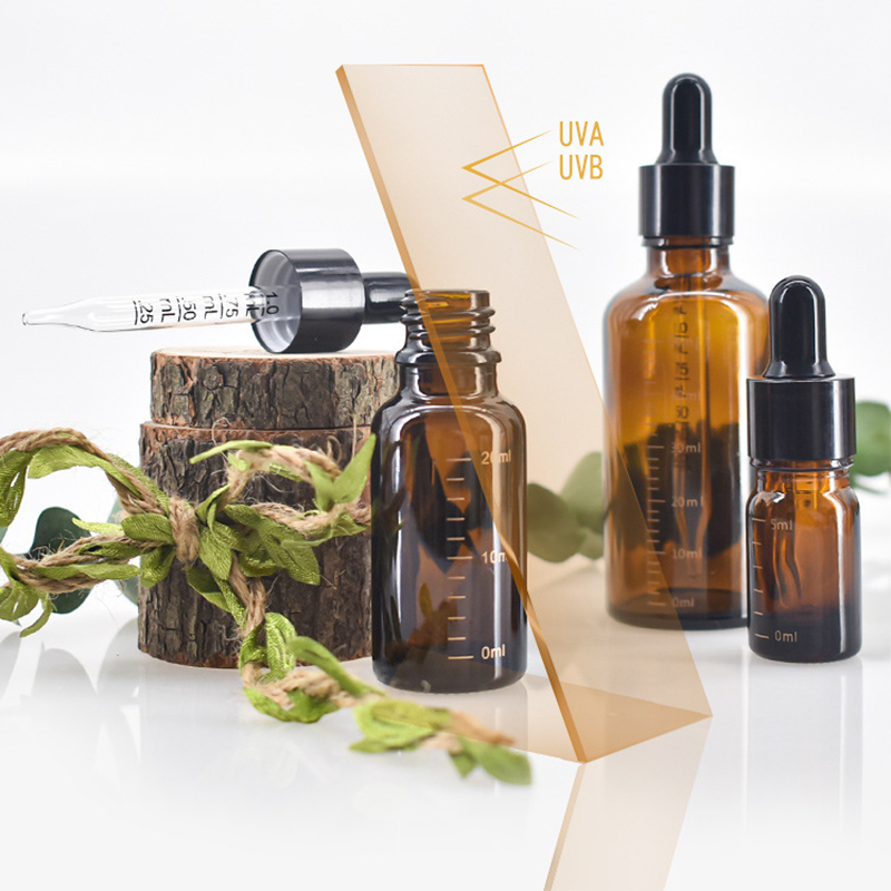 3 stcsdruppper flessen met schaal 5 ml-100 ml reagens oogdruppel barnsteenglas aromatherapie oliën vloeibare parfum pipet fles bijvulbare flessen voor reizen