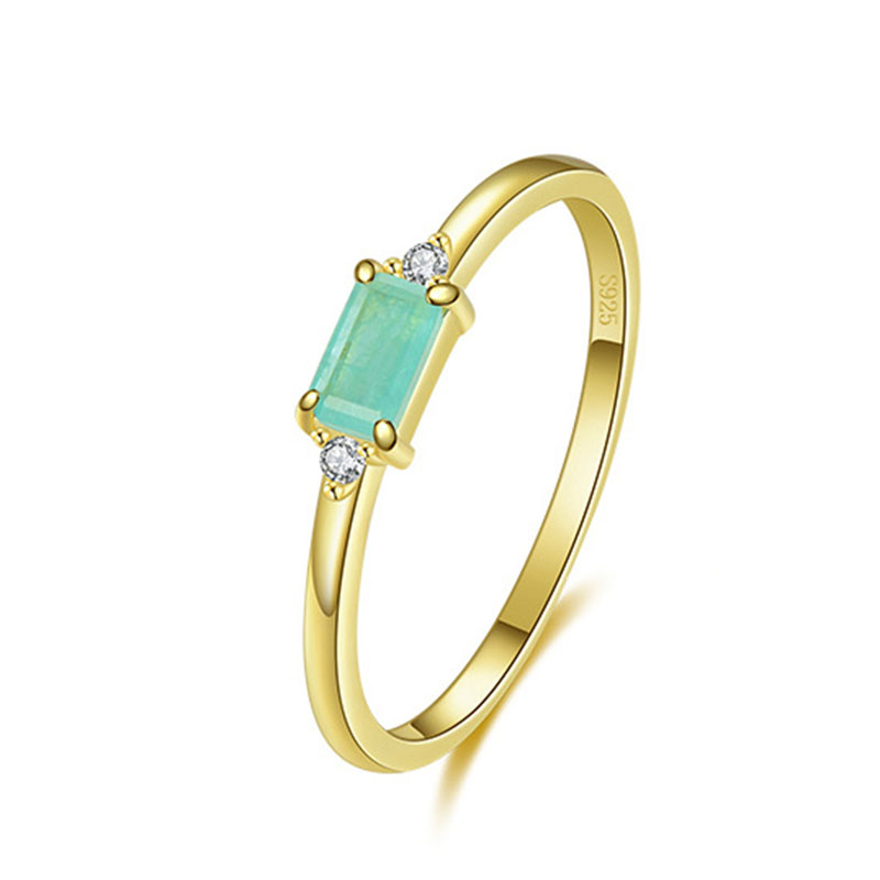 925 Sterling Silver Fashion Emerald cut turmalin Band Rings dla kobiet elegancka Paraiba kamień srebrny Fine Jewelry