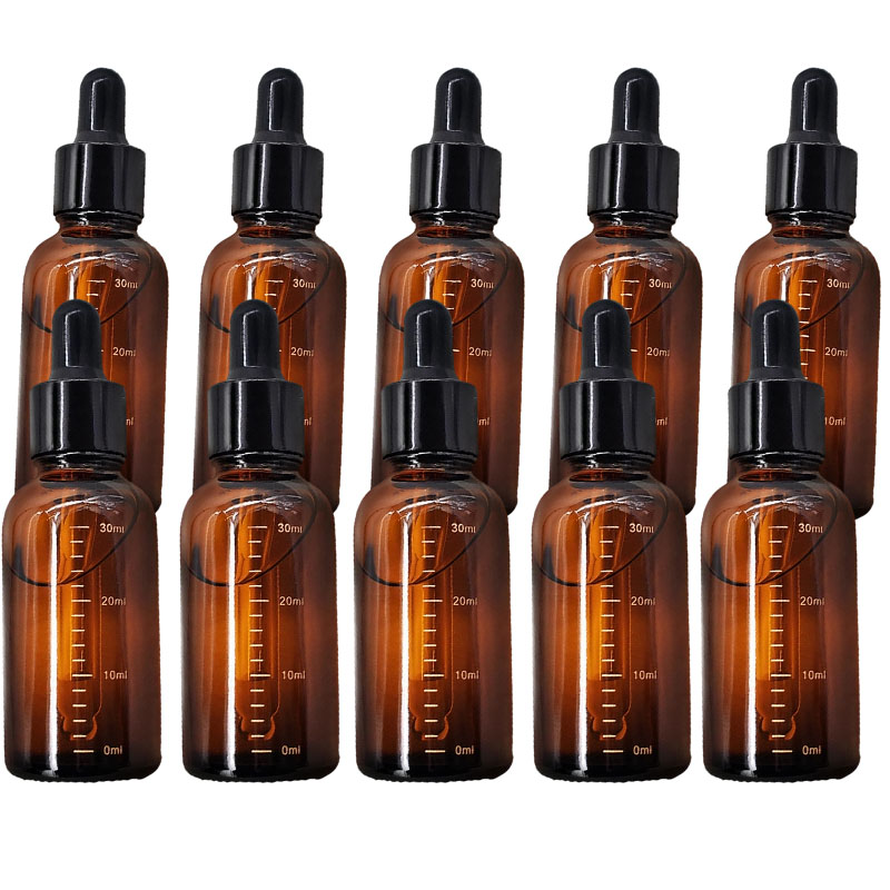 3 stcsdruppper flessen met schaal 5 ml-100 ml reagens oogdruppel barnsteenglas aromatherapie oliën vloeibare parfum pipet fles bijvulbare flessen voor reizen