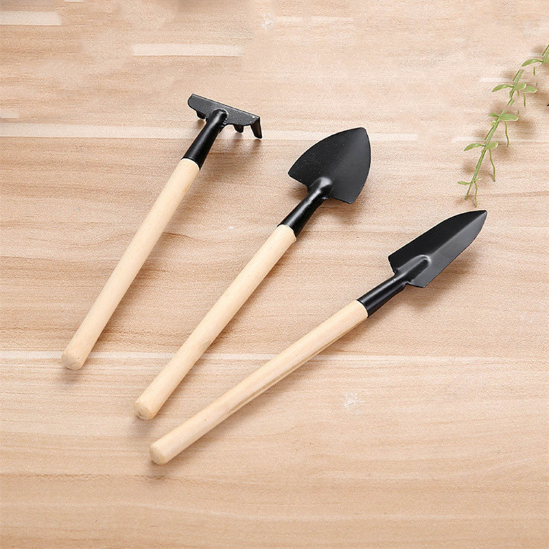 Mini Garden Tools Spade Shovel Kit Rake Spade Wood Handle Metal Head Kids Gardener Gardening Plant Tool