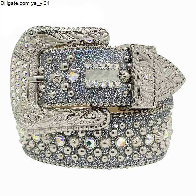 Riem Designer 2022 Bb Simon Riemen voor Mannen Vrouwen Glanzende diamanten riem wit cintura uomo boosluxurygoods 8000313B