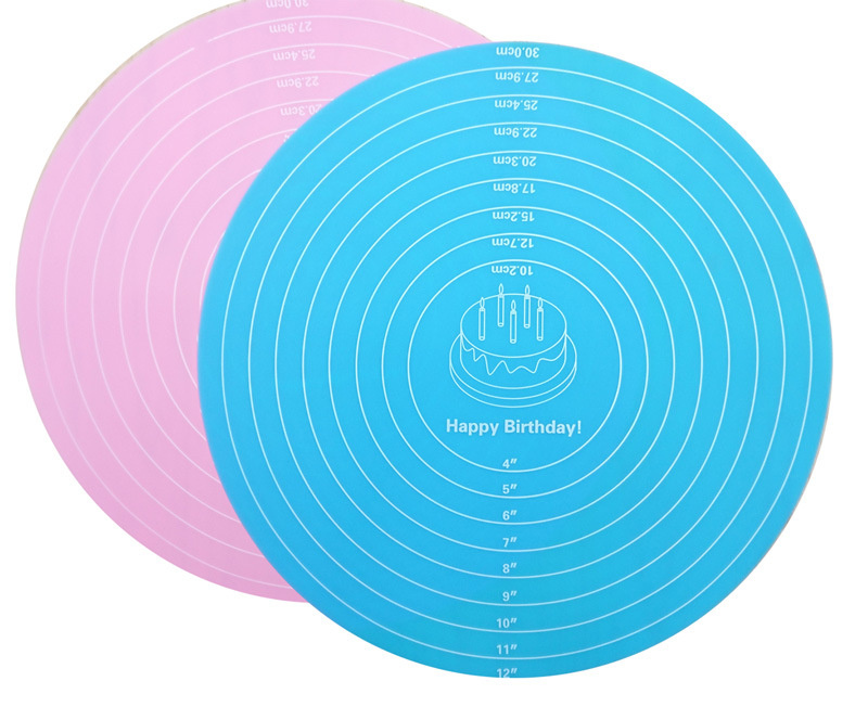 Silicone Pastry Baking Mat Non Stick 12inch Round Rolling Dough Mats with Measurements for Pizza Fondant Pie Cake Baking