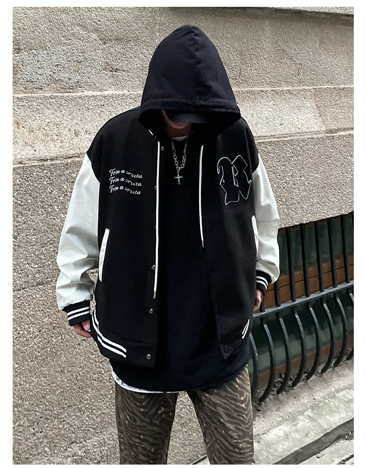 Vestes pour hommes Mélanges de laine Mode rétro alphabet broderie veste de baseball hommes ins hip hop hiphop couple tendance américaine rue Harajuku 221105