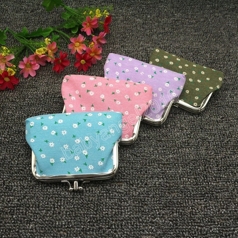 Vintage Women Cotton Printing Coin Purses Girl Hasp Zero Wallet Ladies Clutch Change Purse Female Mini Key Money Bag Card Holder