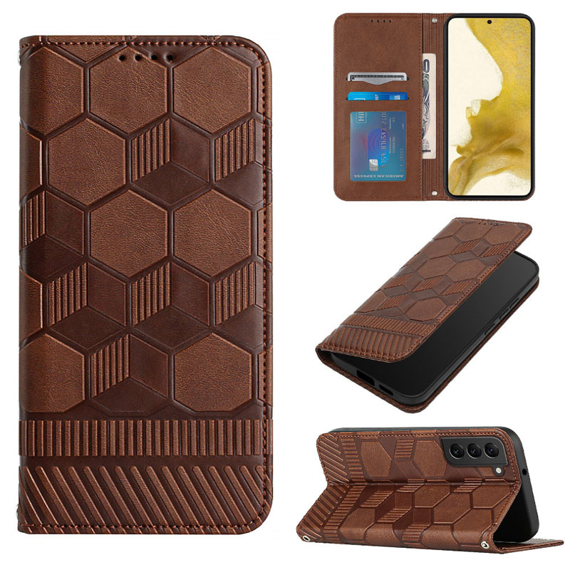 Flip Phone Football Pattern Leather Cases For Samsung S23 PLUS S22 Ultra S21FE S21 A33 A53 A73 A13 A23 A14 5G Imprint Frame Photo Credit ID Card Slot book Holder cover