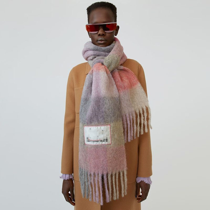 Hot Women Sacrf Cashmere Winter Scarf Scarves Blanket Type Colour Chequered Tassel ImitatedWZT1