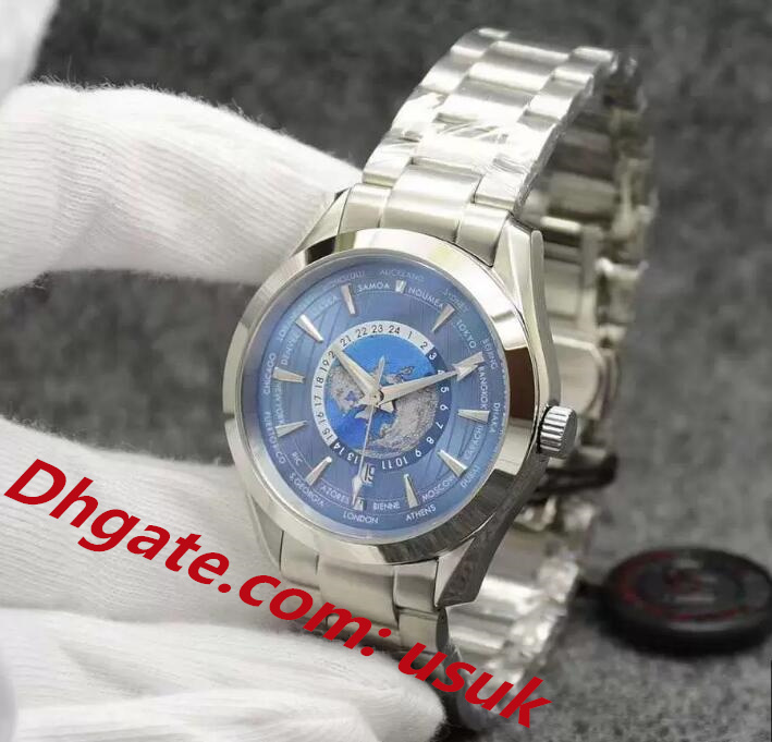 Super kwaliteit herenhorloge Herenhorloge Blauwe wijzerplaat AQUATERRA 150M Worldtimer Limited Horloge 41 mm Oceaan Automatisch mechanisch uurwerk Heren 243F