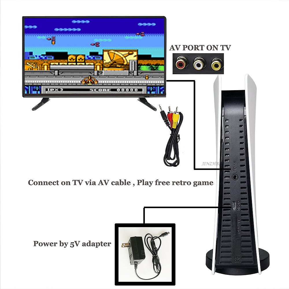 Giocatori di giochi portatili Gamestation 5 Console Avout Home TV Game Game Station 5 No Lag Double Handle Plug Euusuk 221107
