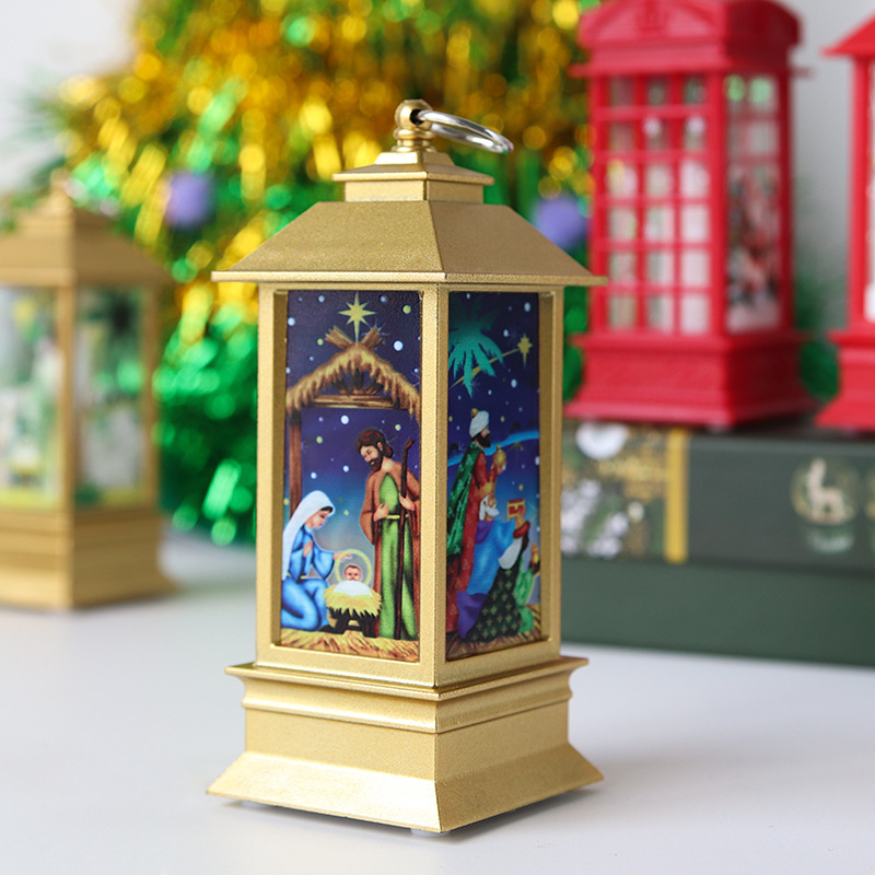 Christmas LED Lantern Light Decorations Christmas Tree Flame Candle Ornament Lights Candlestick Table Decoration