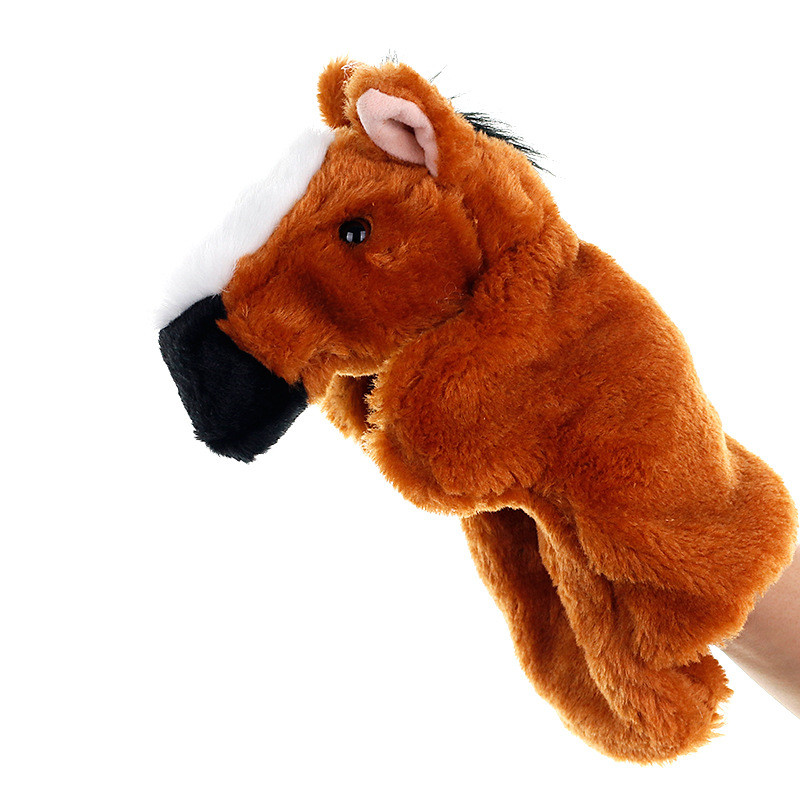 30 cm Animal Plush Hand Puppets Chinese Zodiac Soft Monkey Cow Rabbit Plush Puppet Kids fyllda leksaker för gåvor