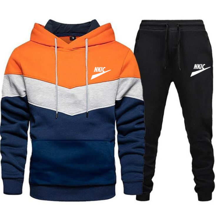 Nouveau solide sweat à capuche hommes ensemble décontracté survêtement survêtement vêtements de sport polaire pull sweats homme mode Streetwear