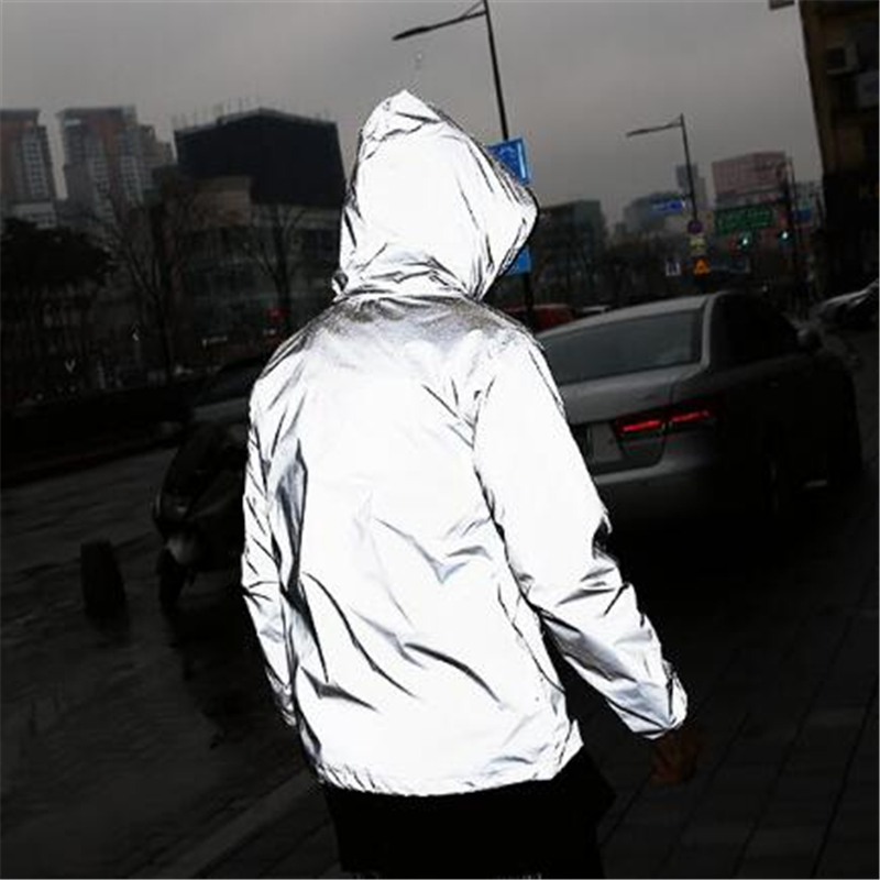 Męskie kurtki plus rozmiar 4xl Mężczyźni Spring Jesień Pełna odblaskowa wodoodporna kurtka Windbreaker Mężczyzna High Street Hip Hop Loose Coats 221105