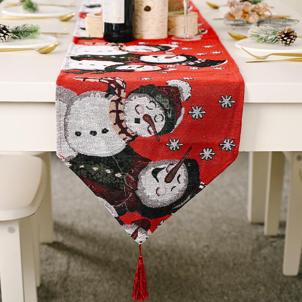 print Christmas Tree Snowman Placemats tablecloth Red Home Kitchen Dining Coffee Table Mats Christmas Table Decorations Home decor