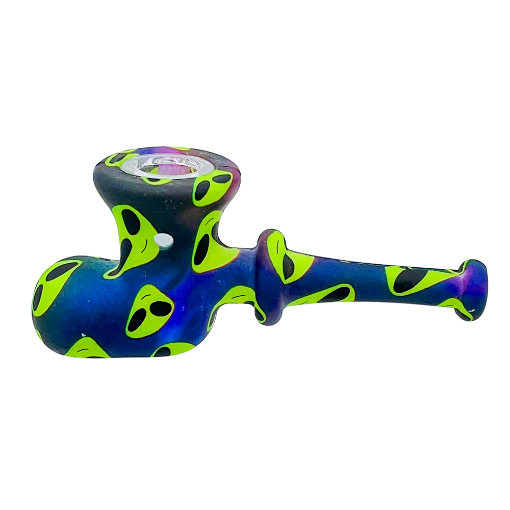 Print Silicone Boot Smoking Pipes Tobacco Hand Pipe with glass bowls Oil Rig fedex/UPS free