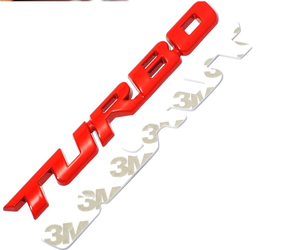 Universal 3D Alloy Metal Letter Turbo Car Sticker Motorcykel Emblem Badge Decal Decor Cody Bakre baklucka